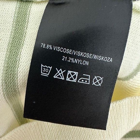 Feraud Limited Edition Mens Sweater Ivory Green Striped Pullover Classic Preppy - Picture 10 of 12